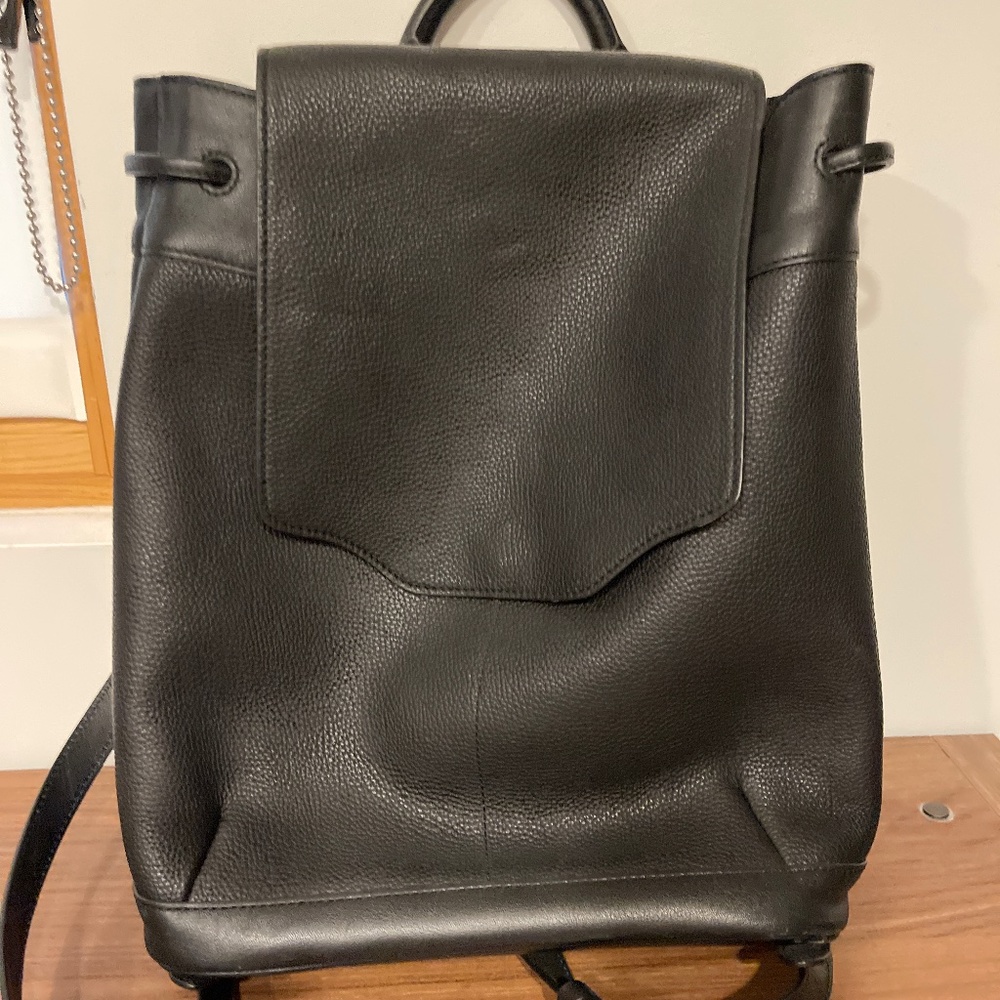 Black pebble leather rag & bone backpack